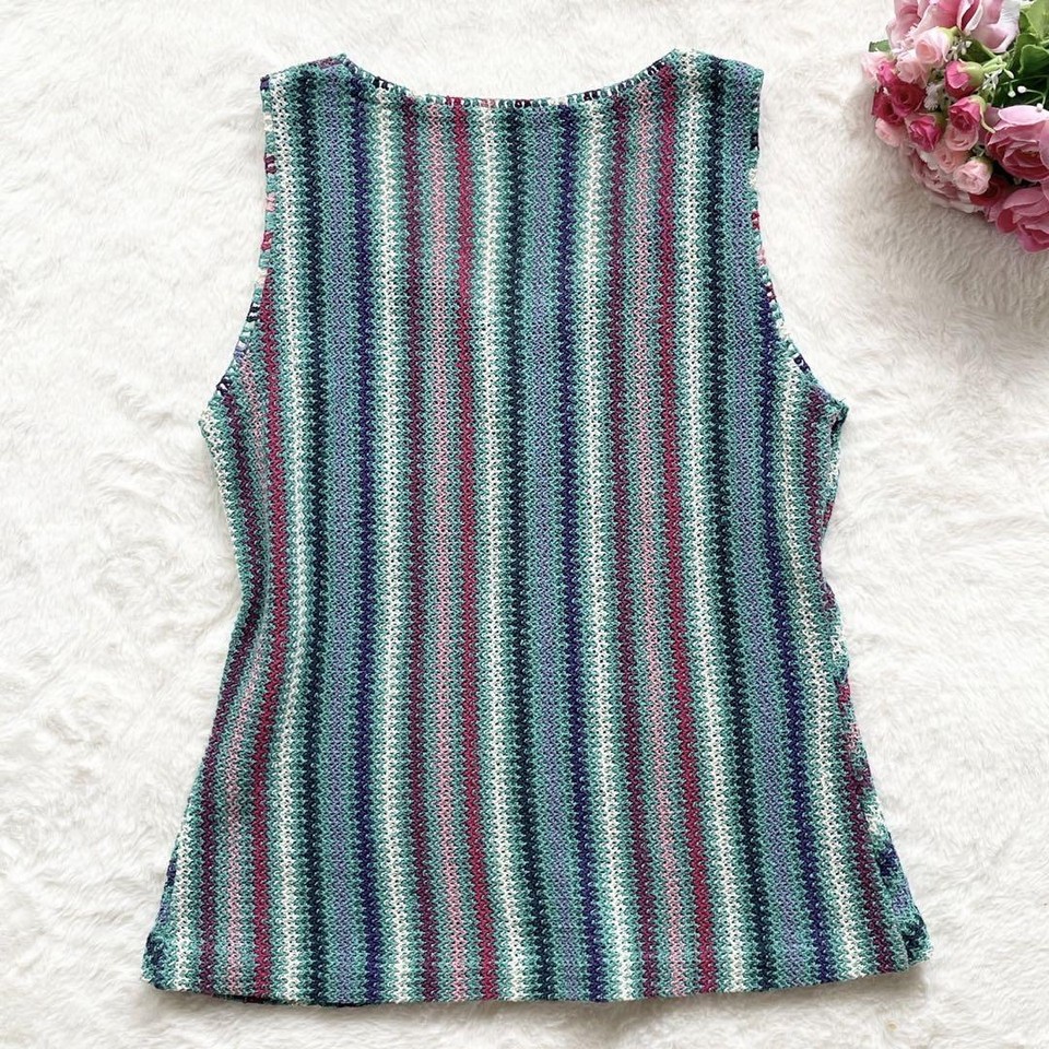 Missoni Summer Knit Tank Top Sleeveless Multicolor Size M From Japan eBay