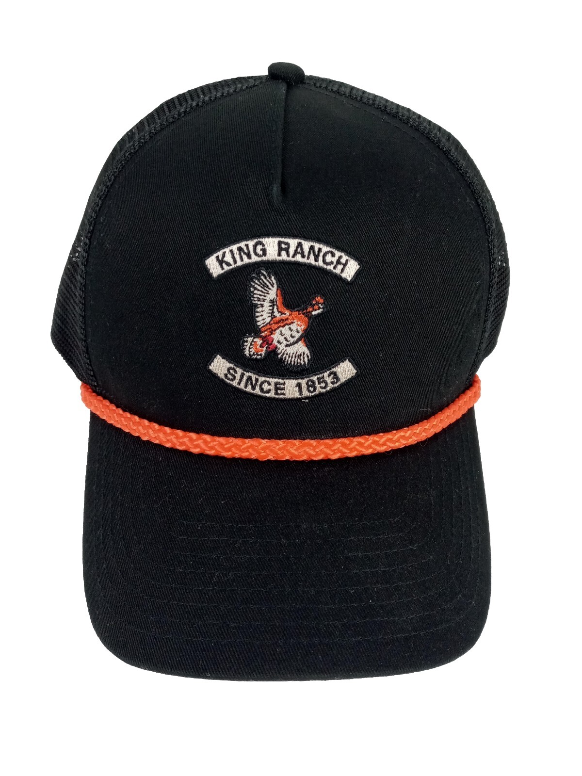 King Ranch Since 1853 Rope Mesh Trucker Hat Black Ora… Gem