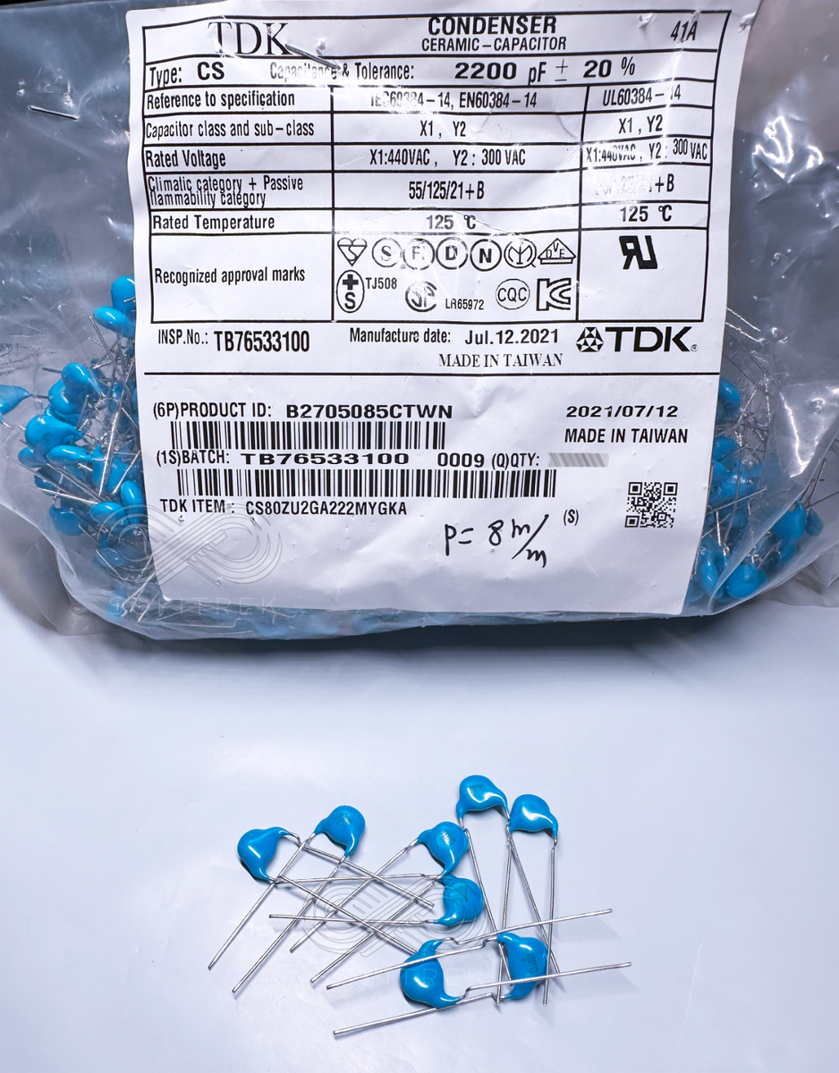 25X CS222M TDK 2200pF 2.2nF 440V/300V X1,Y2 High Voltage 2.6kV