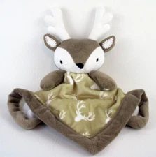 Levtex Baby Deer Lovey Plush Security Blanket Lovie Brown Minky Soother 11 Inch