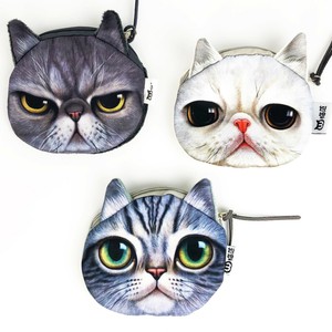 cat face coin purse