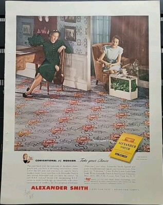 1947 Alexander Smith Patrician broadloom carpeting carpets vintage Ad