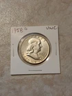 1958 D Franklin SILVER Half Dollar BU Uncirculated