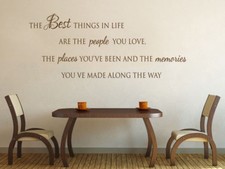 Family Wall Quote "Best Things in Life" Vinyl Sticker Wall Art Mural Decal