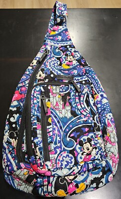 Vera Bradley Disney‎ Princess Sling Backpack Navy Blue Floral Print Bag Vera Bradley Convertible Small Backpackhandbag Navy Garden  main image 2