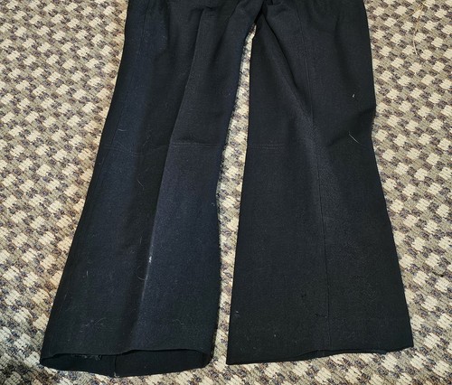 Vintage Roffe Ski Skiwear Pants Bibs Snow Black Wool Blend Made USA Suspenders - Picture 3 of 5