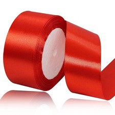 Solid Color Red Satin Ribbon, 1-1/2 Inches x 25 Yards 1-1/2" x 25 Yards,