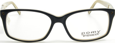 Pomy Eyewear 321 Black Acetate Eyeglasses Glasses Frame 54-15-145 NEW