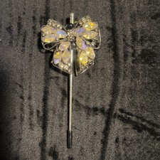 Silver Yellow Crystal Bow - Luxury Cigar Nubb...