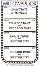 Postcard IL Willowbrook Ballroom advert Dancing Noodles Emmit Stone Chicago Catz