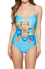 Traje de baño Moschino para mujer globo mono maillot de una pieza azul atol talla 3 -