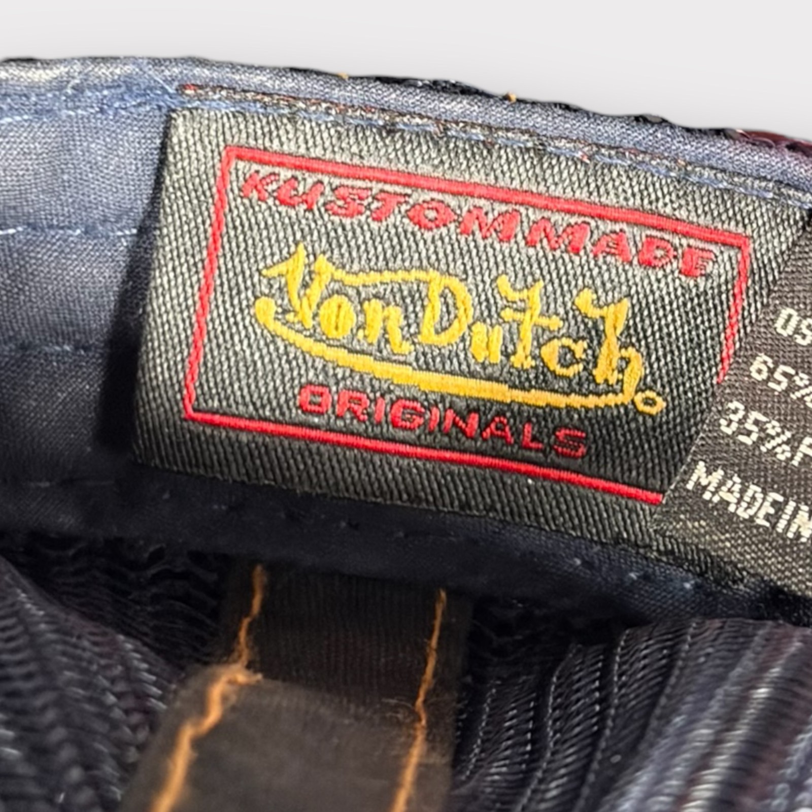 Von Dutch Denim Trucker Cap Y2K Diamante Spellout Logo - One Size image 6