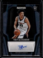 2024-25 Panini Prizm Black Trey Alexander RC Auto #RS-ALX Nuggets Rookie