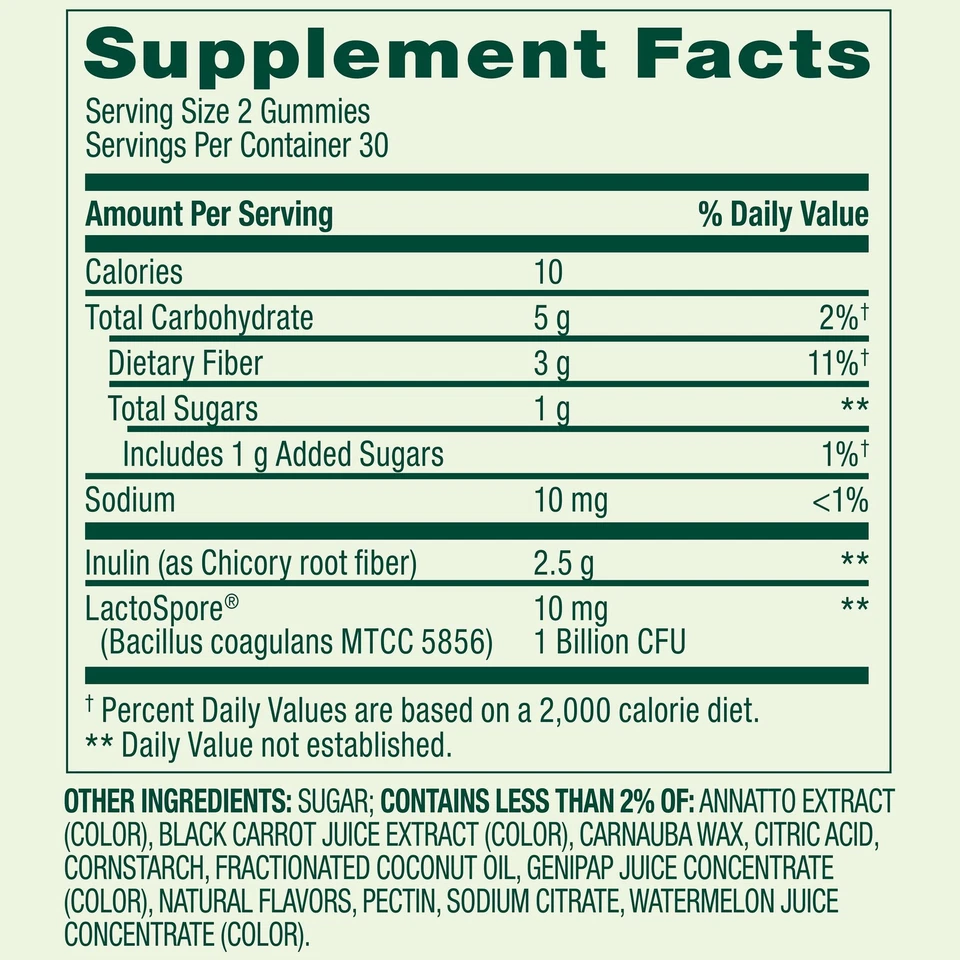 Spring Valley Kids Inulin Probiotic Supplement Gummies, Assorted Fruit, 60 Count - Image 2 of 4