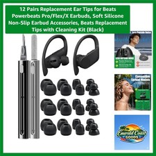 12 Pairs Silicone Eartips for Beats Powerbeats Pro Flex - Perfect Fit Clean