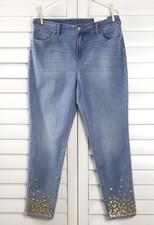 CHICO'S NWT 129 So Slimming Scattered Sequin Ankle Jeans Size 1.5 US 10 R