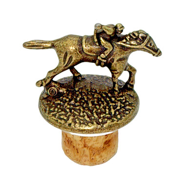 Blanton s Bourbon Whiskey Cork Bottle Stopper w/Racehorse & Jockey Letter 'O'