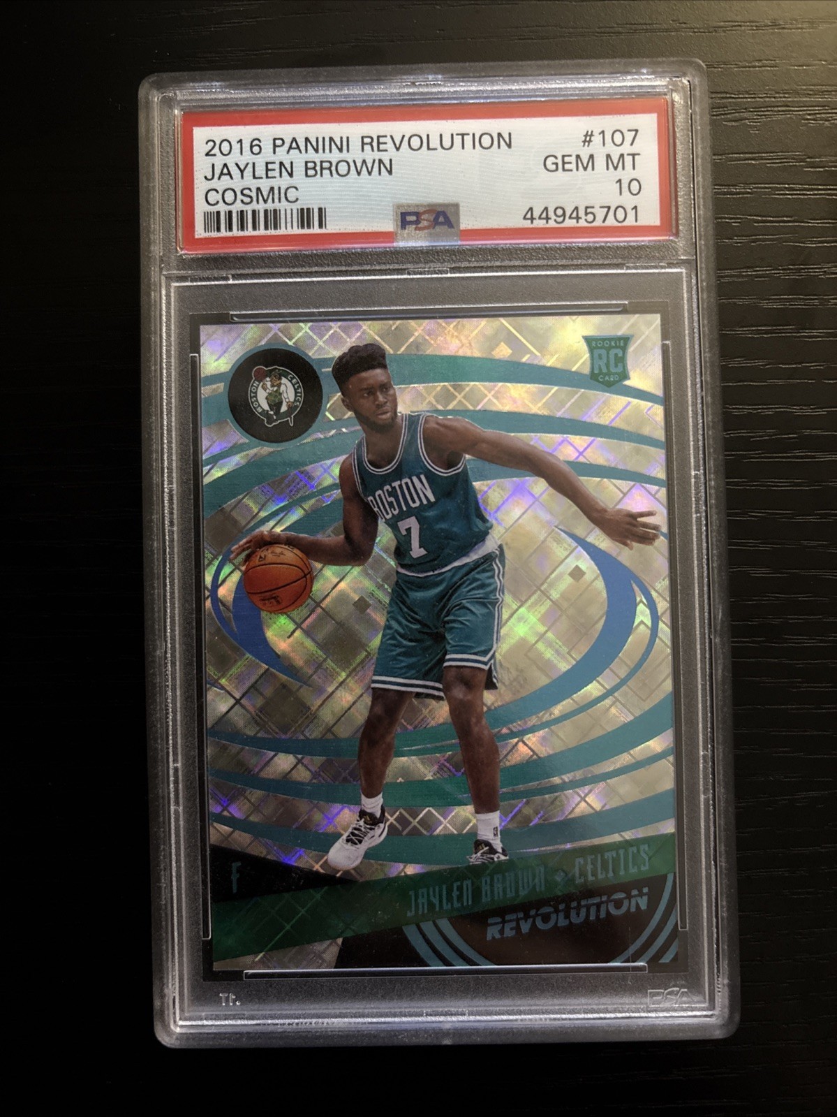 PSA 10 2016 Panini Revolution Jaylen Brown Cosmic /100 (RC) #107