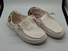 Hey Dude Women's Wendy Funk Chambray White Casual Comfort Shoes Slip on