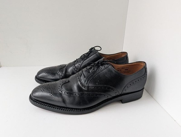 Men Alfred Sargent Heels Black Leather 45.5