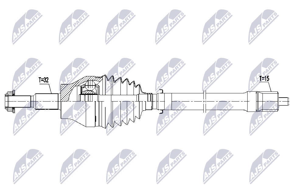 DRIVE SHAFT NPW-CH-155 FOR JEEP ECX/EC1 2.0L EBH 2.1L 4cyl WRANGLER IV - Image 8