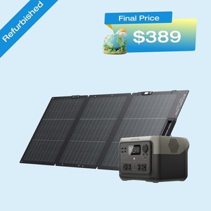 EcoFlow Solar Generator RIVER 2 Max 512Wh+160W solar panel Certified Refurbished