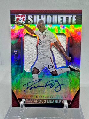 2015 Panini USA Soccer DAMARCUS BEASLEY Silhouette Patch Auto Match Worn /49 #12