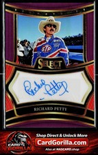 2025 Panini Select #S-RPT Richard Petty Signatures Purple Prizms #/49