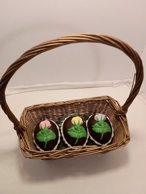 Vintage Ceramic Easter Eggs Dept 56 Faux W/ Basket Qty 3 Decorative