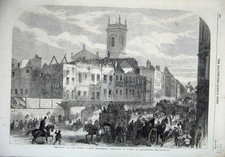 Old Antique Print 1866 Holborn Valley Improvement Demolition Houses Art 19th