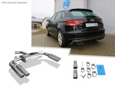  Edelstahl Duplex Sportauspuff Audi A3 8V Sportback 1.4 je 2x90mm rund