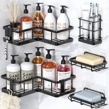 Rustproof Stainless Steel Shower Shelf - No Drilling Organizer Set