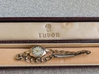 VINTAGE BOXED 9CT GOLD ROLEX TUDOR LADIES WRIST WATCH - GOLD PLATED STRAP
