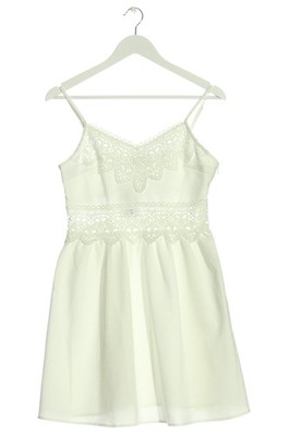 LUC Empirekleid Damen Kleid Gr. DE 38 weiß Casual-Look