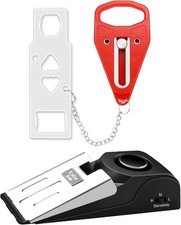 Portable Door Lock Door Stop Alarm Set Dual Protection Privacy Safety in