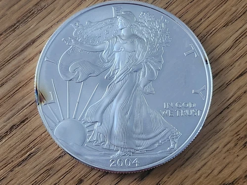 2004 AMERICAN EAGLE FINE SILVER UNC 1 TROY OUNCE COIN
