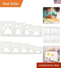 Durable 8-Piece Dog Paw Print Stencils for Artistic Painting and DIY Projects