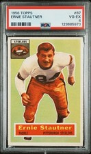 1956 Topps #87 ERNIE STAUTNER Football Card Pittsburgh Steelers PSA 4 VG EX