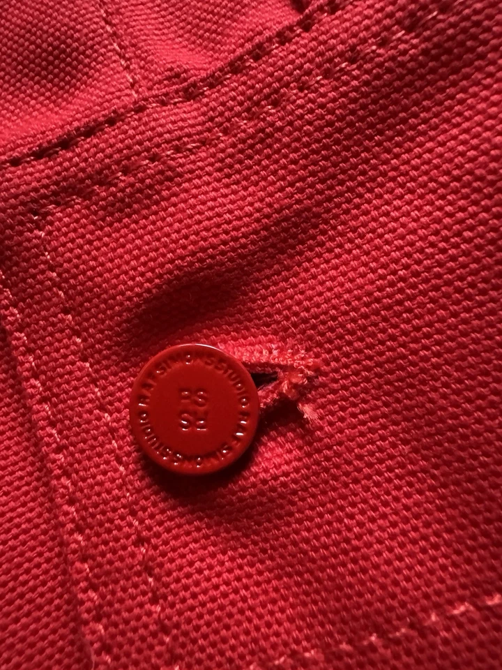 raf simons Men’s Simons Straight Fit Denim Shirt Red Size S - Image 3 of 4