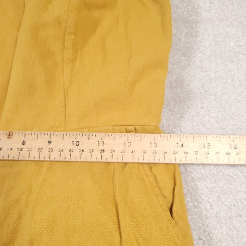 Old Navy Strappy Jumper Linen Blend Womens Small Yellow Wide Leg Crop Pockets - Picture 6 of 14