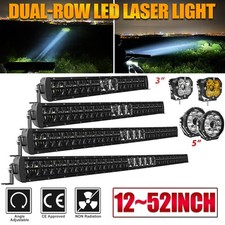 3/5/22/32/42/52" Laser LED Work Light Bar Offroad Driving Truck 4X4 SUV ATV+Wire