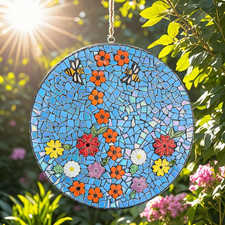 Iridescent Glass Mosaic Tiles for Crafts Bulk,200g Broken Mosaic Glass Pieces...
