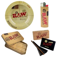 RAW Magnetic Ashtray + BIC Lighter + RAW Dogwalker Cones with Tin + Cone Loader