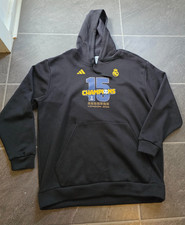 ADIDAS REAL MADRID LONDON 2024 15 CHAMPIONS MEN'S BLACK HOODIE SZ XL