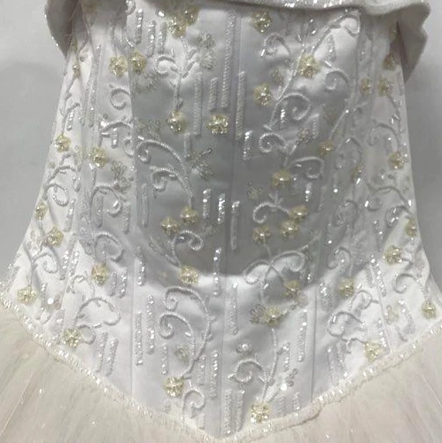 Michaelangelo White Strapless Tulle Wedding Dress Ball Gown NT8017 Size 10 - Image 3 of 4