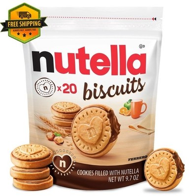 Nutella Biscuits   20 Count, Hazelnut Cocoa Spread Cookies, 9.7 oz