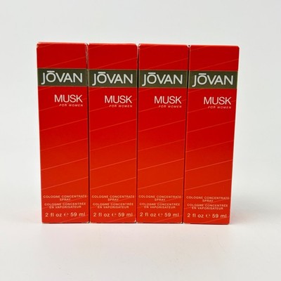 Jovan Musk for Women Cologne Concentrate Spray 2oz 59ml Pack of 4 New in Box