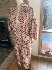 Rare Christian Dior Kimono Design Paisley Gown Vintage Pink USA Made One Size