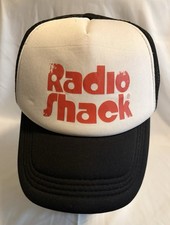 RadioShack Retro Logo Black and White Mesh Snapback Trucker Hat