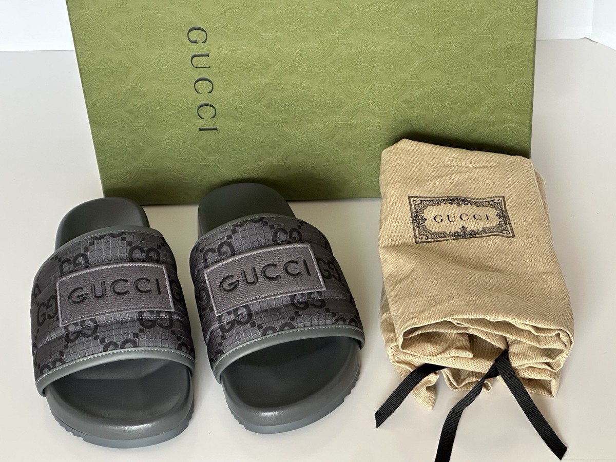 Gucci Men’s Ripstop GG Gray/Black Sandals 6.5 US (Gucci 6) 771466 NIB GUCCI Men main image 3